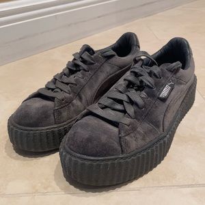 Puma X Fenty Velvet Creepers In Grey